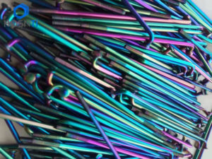The rainbow colored titanium spokes which colored by PVD coating