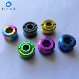 anodized colored titanium chainring bolts