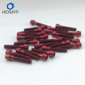 M6x25 red titanium bolts for bicycle