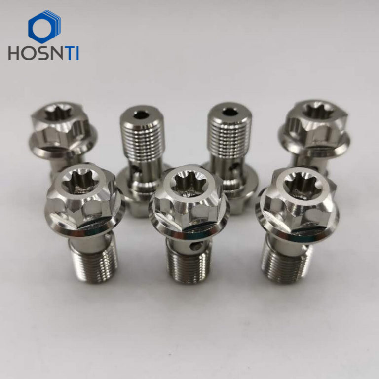 Motorcycle Titanium Banjo Bolt M10x19mm with Hex Flange and Torx Socket ...