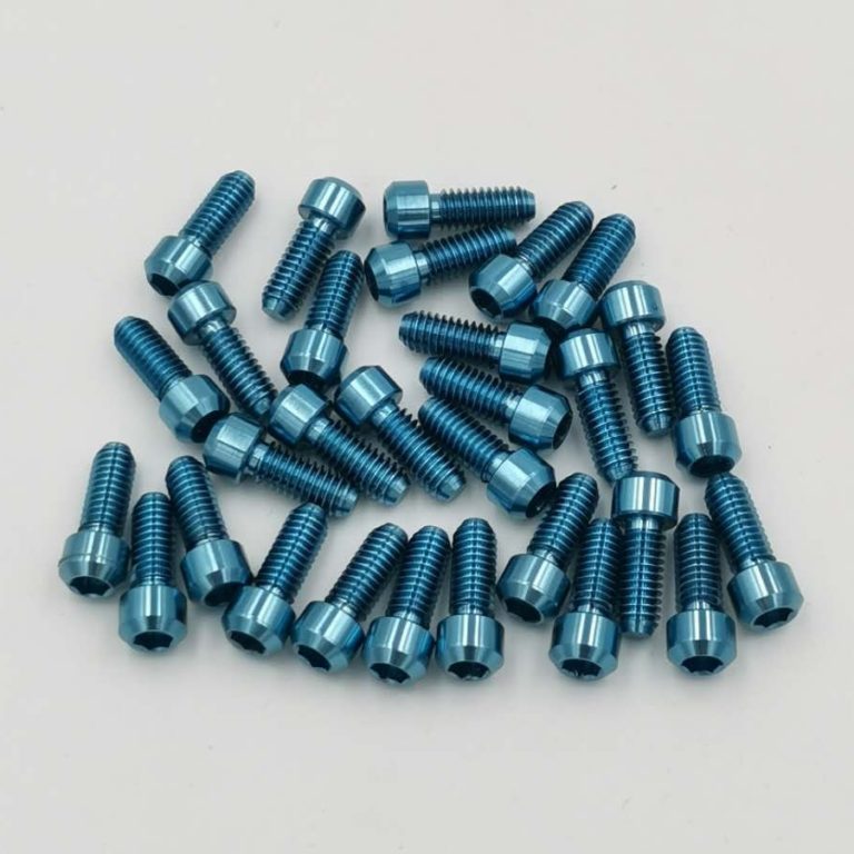 Ice Blue Titanium Screws M4x10mm Baoji Hosn Titanium Co Ltd