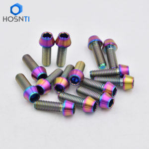 taper head allen key rainbow oil slick titanium screws