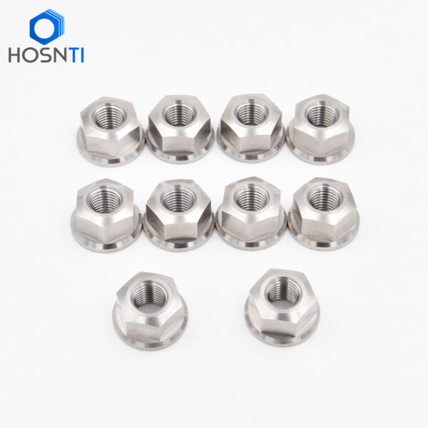 customized titanium flange nuts M10X1.25