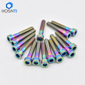 oilslick cylindrical head titanium screws