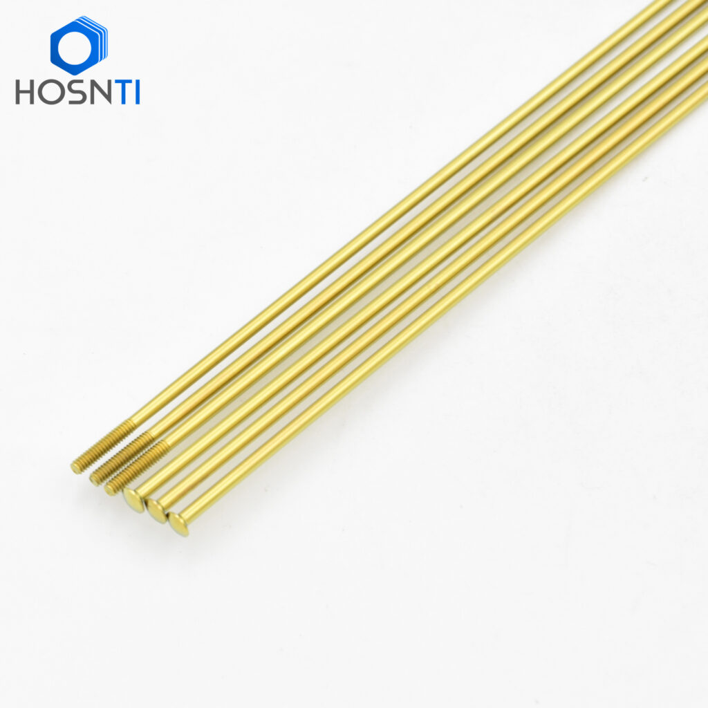 gold colored 14g straight pull titanium spokes