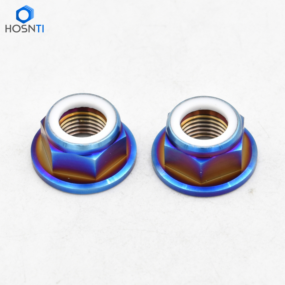 Burnt Blue Titanium Nylock Nuts