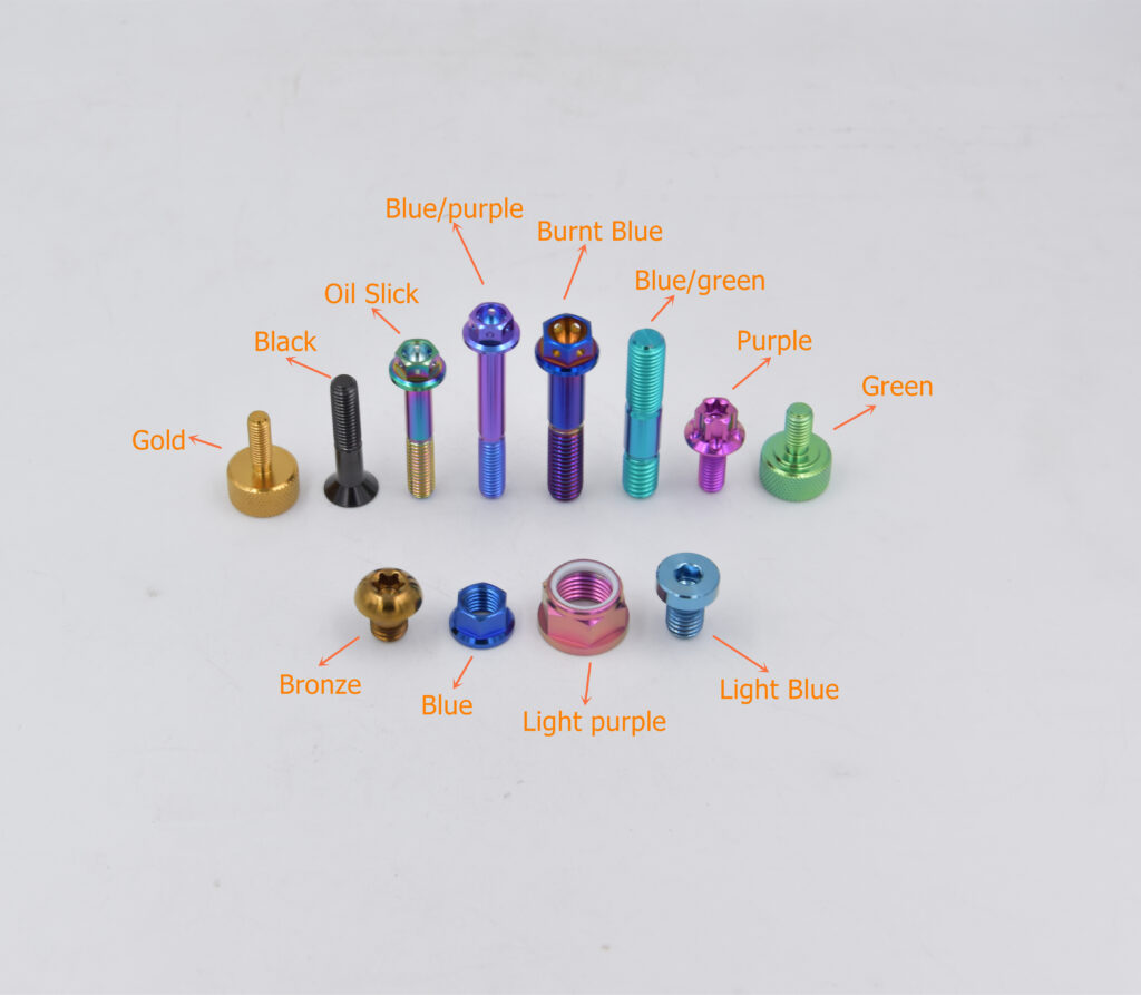 various titanium products colors